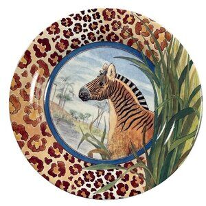 Gien France “Savane” Hand-Painted Zebra Porcelain Plate 15 cm Stamped